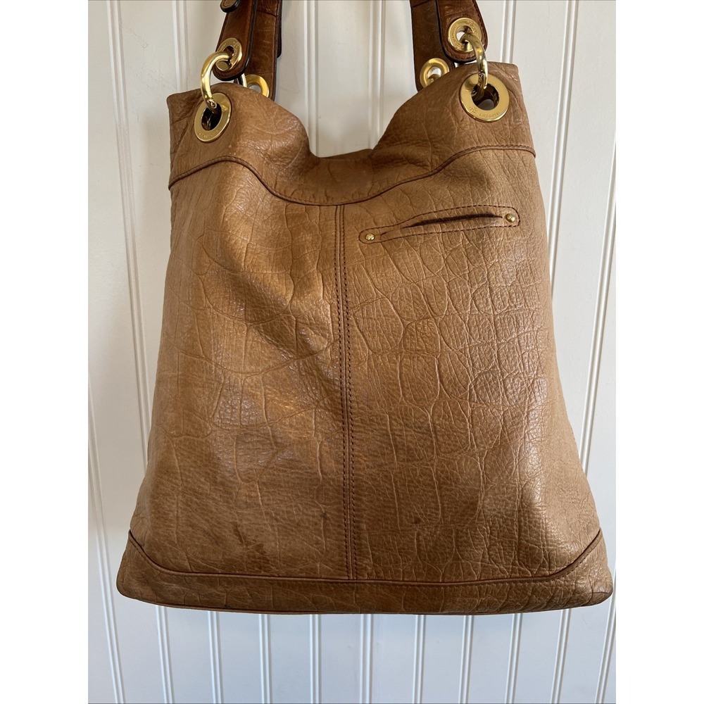 B Makowsky Camel Handbag Purse Animal Print Leather VTG Y2K - Picture 6 of 12